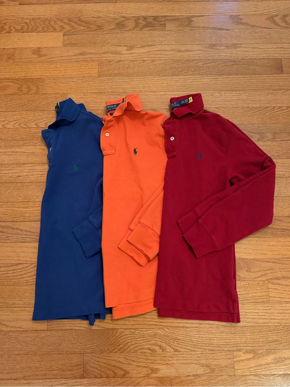 Polo Ralph Lauren Boys Large Long Sleeve Solid Polo Bundle